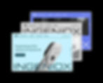 A stacked format image showing a website in different colors. There is bold text above.