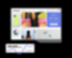 Mobile and desktop website images in a left to right format with analytical site components to the right.