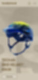 Website thumbnail for a travel equipment store. A blue bicycle helmet on a beige background covers the homepage.